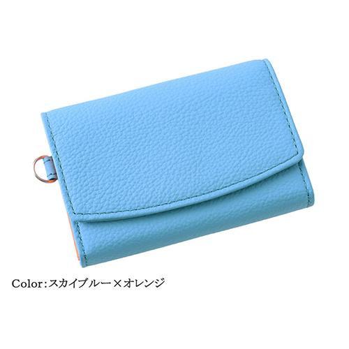 【お買い得】　ノイインテレッセ　ゲンシュク　マルチウォレット　3649SB　スカイブルー×オレンジ ...