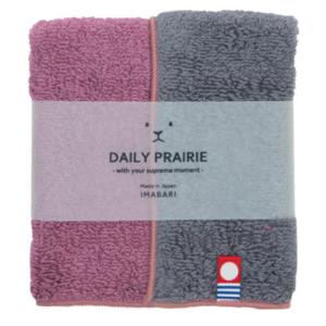 デイリー　プレーリー（DAILY　PRAIRIE）　今治タオルハンカチ　リバーシブルカラー　COREH−602　グレー／ピンク ハンズ｜hands-net
