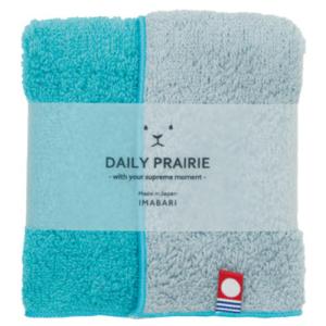 デイリー　プレーリー（DAILY　PRAIRIE）　今治タオルハンカチ　リバーシブルカラー　COREH−603　グレー／ターコイズ ハンズ｜hands-net
