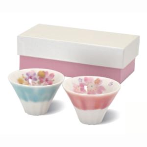 藍土　桜咲く富士山カップ　ペア　ぐい呑　41142 ハンズ｜hands-net