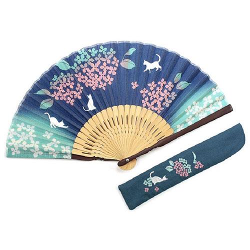 山岡白竹堂　紫陽花ネコセット　藍 ハンズ