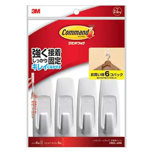 スリーエム（3M）　コマンドフック　Lサイズ　お買得6コパック　CM2L−6HN ハンズ