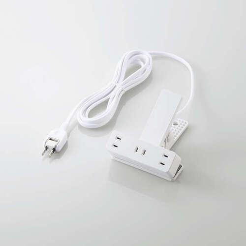 エレコム（ELECOM）　シャッター雷ガード付クリップタップ　2.5ｍ　ホワイト ハンズ