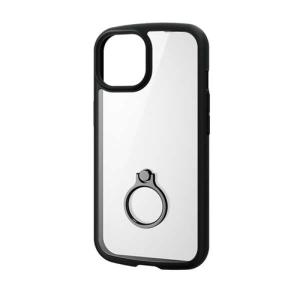 【iPhone15】　エレコム（ELECOM）　TOUGH　SLIM　LITE　フレームカラー　リング付　PM-A23ATSLFCRBK　ブラック ハ｜hands-net