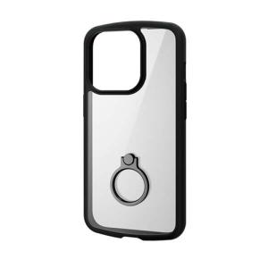 【iPhone15Pro】　エレコム（ELECOM）　TOUGH　SLIM　LITE　フレームカラー　リング付　PM-A23CTSLFCRBK　ブラッ｜hands-net