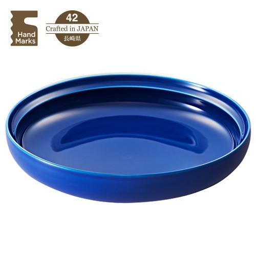 【お買い得】　ハンズオリジナル　Hand　Marks　最後まですくいやすい、カレーのお皿　ネイビー ...