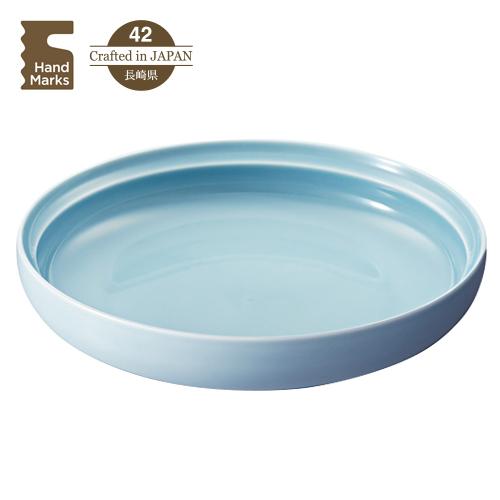 【お買い得】　ハンズオリジナル　Hand　Marks　最後まですくいやすい、カレーのお皿　ブルー ハ...