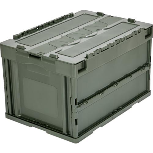 トラスコ（TRUSCO）　オリコン　蓋つき折りたたみコンテナ　50L　オリーブドラブ ハンズ