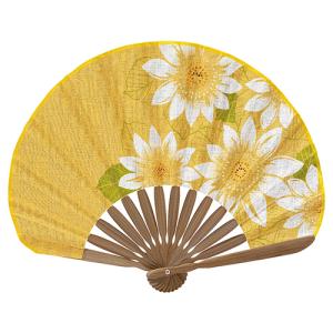 山二　婦人布扇子　ひまわりセット　1025S　イエロー ハンズ｜hands-net