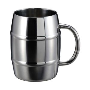 キャプテンスタッグ（CAPTAIN　STAG）　ダブルステンレス樽型ビアジョッキ　600mL　UE−3498 ハンズ｜hands-net