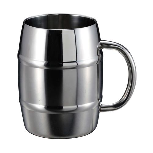 キャプテンスタッグ（CAPTAIN　STAG）　ダブルステンレス樽型ビアジョッキ　600mL　UE−...