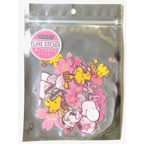 S＆C　スヌーピービッグフレークステッカー　さくら ハンズ