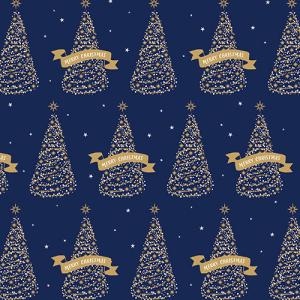 インディゴ ロールペーパー XW632 スパークルツリー ネイビーブルー│ラッピング用品 包装紙 ラッピングペーパー 東急ハンズ