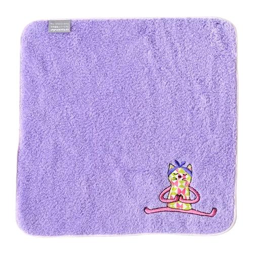 アミカ（AMICA）　アップリケ　ハンカチ　（パッケージ仕様）　ヨガねこ ハンズ