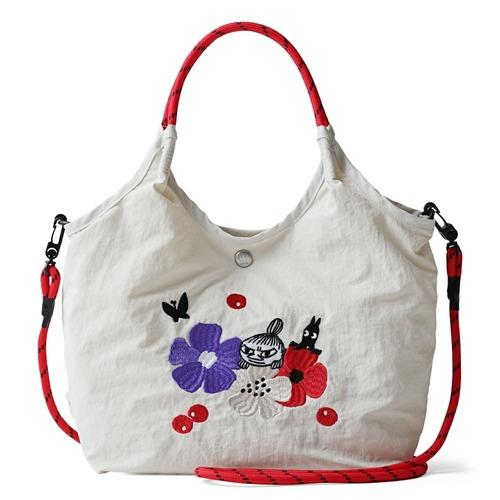 ムーミン（MOOMIN）　刺繍デザインの2wayバッグ　RMPK-02　クールグレー(リトルミイ) ...