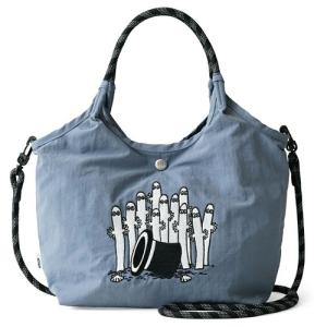 ムーミン（MOOMIN）　刺繍デザインの2wayバッグ　RMPK-02　アッシュブルー（ニョロニョロ） ハンズ｜hands-net