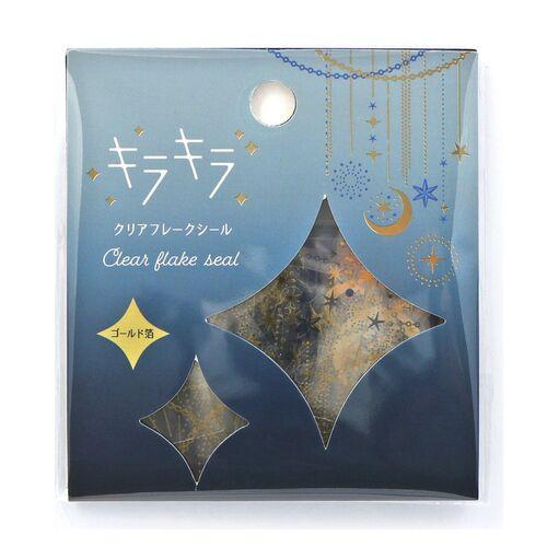 ワールドクラフト　キラキラクリアフレークシール　KFS-016　Crescent ハンズ