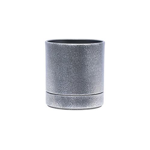 ホワイエ（FOYER）　MC円柱メタルeco　ポット皿付　「鉄はエコ」　3200027SLB　シルバ...