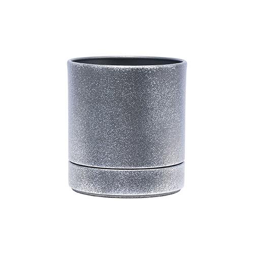 ホワイエ（FOYER）　MC円柱メタルeco　ポット皿付　「鉄はエコ」　3200028SLB　シルバ...