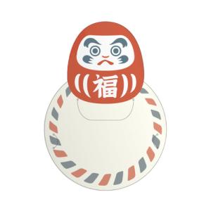 【お買い得】　ポチ袋につけられるメッセージカード　だるま　3枚入 ハンズ