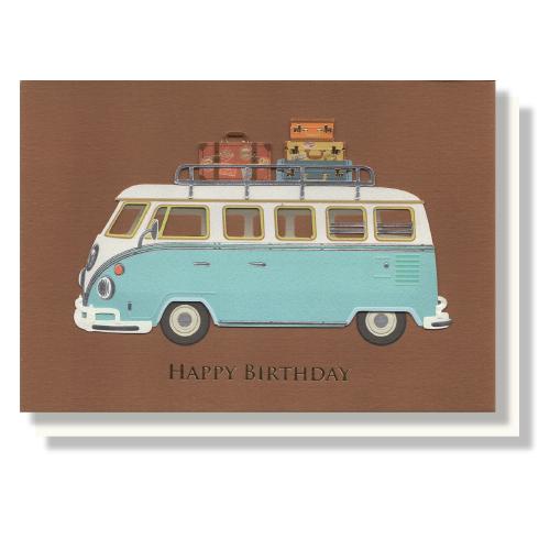 リーフワークカンパニー　ハンドメイド　バースデーカード　25‐214　レトロバス ハンズ