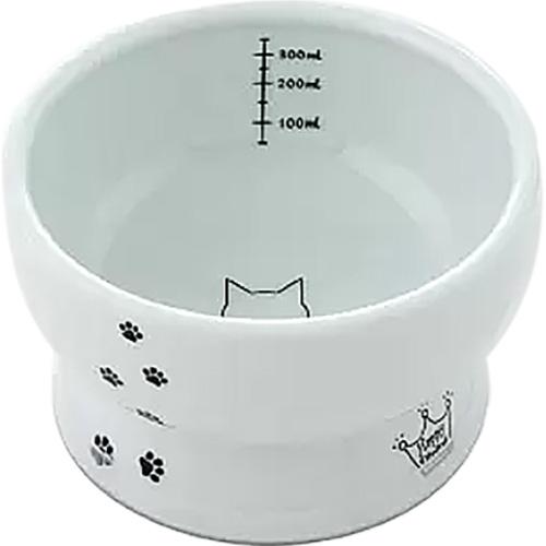 猫壱　ハッピーダイニング　脚付ウォーターボウル　シリコン付き　猫柄 ハンズ