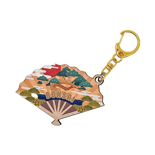 【正月用品】OMIYAGE　おみくじ付き木製キーホルダ　005　盆栽 ハンズ