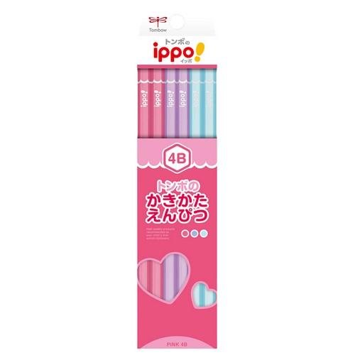トンボ鉛筆　イッポ（ippo!）　かきかたえんぴつ　4B　KB−KPW04−4B　ピンク│鉛筆・鉛筆...