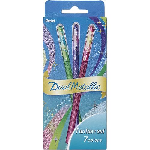 ぺんてる（Pentel）　デュアルメタリック　1.0mm　K110-D7STB　ファンタジー7色セッ...