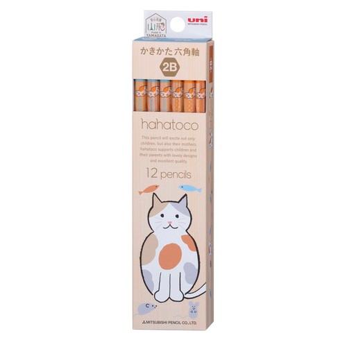 三菱鉛筆　ハハトコ（hahatoco）　ダース箱鉛筆　2B　K56392B　キャット　12本入 ハン...
