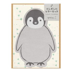 ミドリ（MIDORI）　レターセット　ダイカット　86926006　ペンギン柄 ハンズ｜hands-net