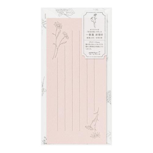 ミドリ（MIDORI）　一筆箋　封筒付　花色和紙　ピンク　89573006 ハンズ