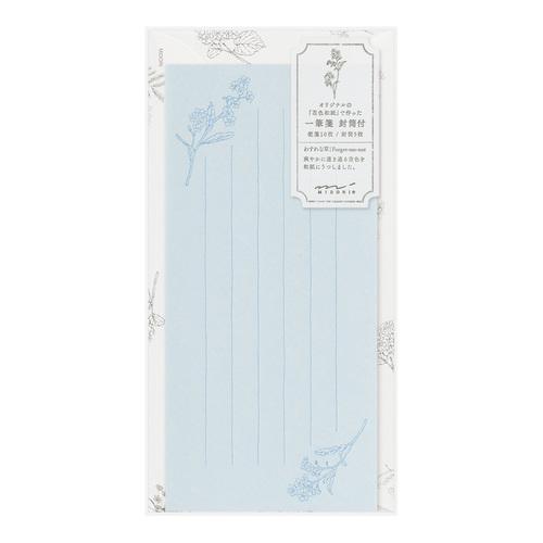 ミドリ（MIDORI）　一筆箋　封筒付　花色和紙　青　89576006 ハンズ
