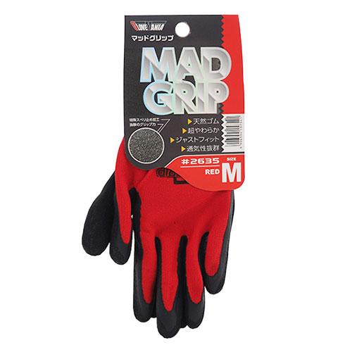 川西工業　グローブマニア　マッドグリップ　2635　M　レッド ハンズ