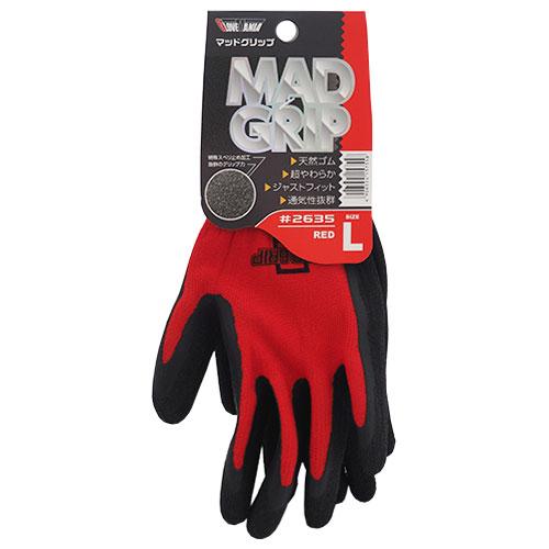 川西工業　グローブマニア　マッドグリップ　2635　L　レッド ハンズ