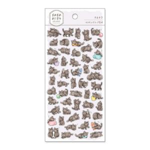 マインドウェイブ　まめまめあにまるステッカー　81228　クロネコ ハンズ｜hands-net