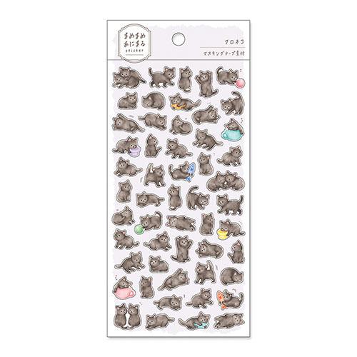 マインドウェイブ　まめまめあにまるステッカー　81228　クロネコ ハンズ
