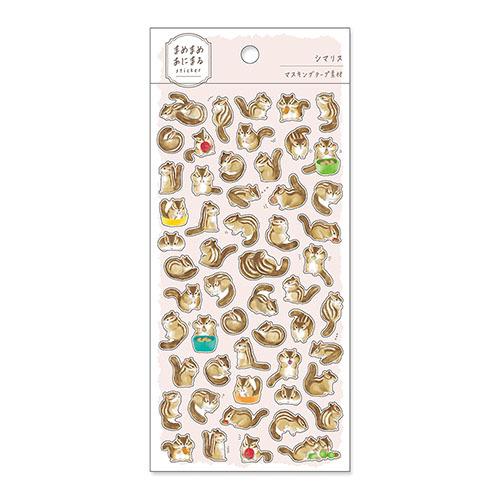 マインドウェイブ　まめまめあにまるステッカー　81232　シマリス ハンズ