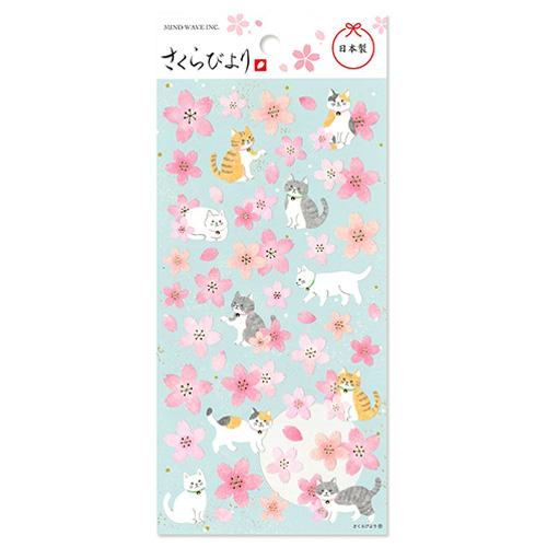 マインドウェイブ　さくらシール　さくらびより　82680　和ねこ桜2 ハンズ