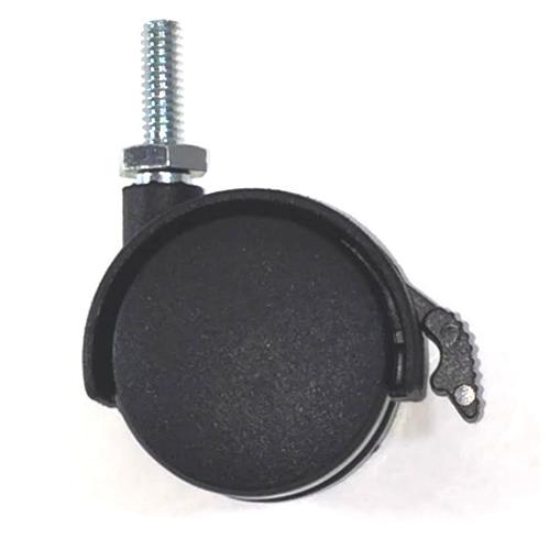 八幡ねじ　双輪キャスターネジ　W1／4　ストッパー付　黒 ハンズ