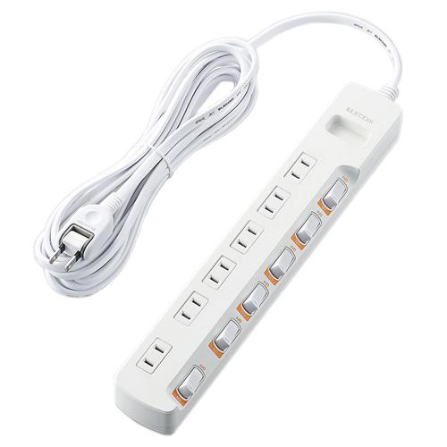 エレコム（ELECOM）　無点灯個別スイッチ付　雷ガードタップ　6個口　5m　T-K5B-2650W...