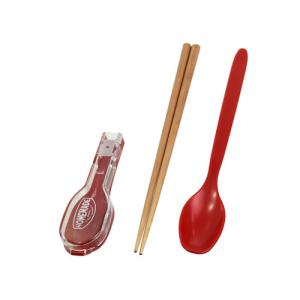 サブヒロモリ サブ ミコノスデュオ 抗菌コンビセット＆ハーフケース L PCA3321−28 レッド│お弁当箱 弁当用カトラリー 東急ハン
