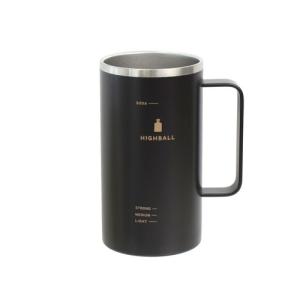 サブヒロモリ　ビア＆サワー　ステンレスサーモジョッキ　550mL　SHI4109−25　ブラック ハンズ｜hands-net