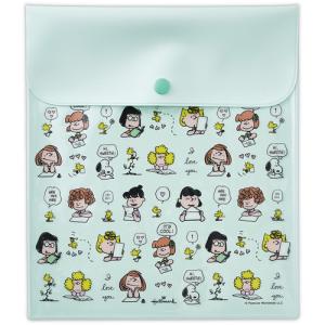 ホールマーク（Hallmark）　フラットポーチ　Life　with　Snoopy　and　Friends　スヌーピー　831134　グリーン　スヌー｜hands-net