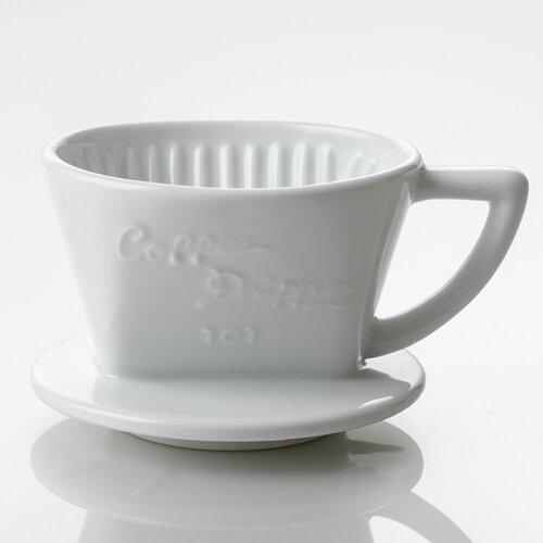 CAFEC　有田焼扇形ドリッパー101　　1〜2杯用　ホワイト│コーヒー用品・茶器　コーヒードリッパ...