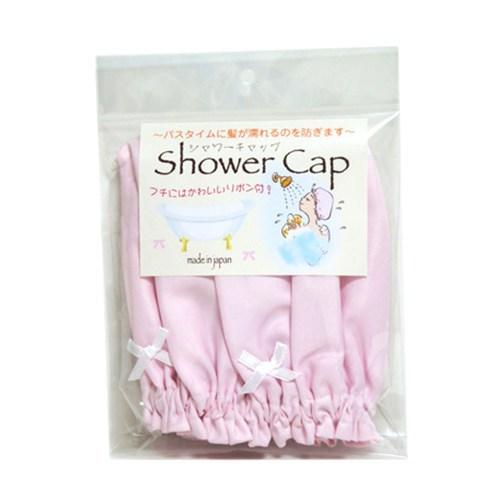 リボンシャワーキャップ　ピンク　（リボンホワイト） ハンズ