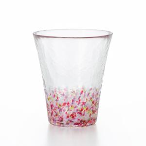 津軽びいどろ　にほんの色ふうけい　タンブラー　M　F−79851　舞う桜 ハンズ｜hands-net