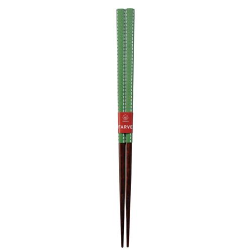 カワイ　食洗箸　ステッチ　23cm　グリーン ハンズ