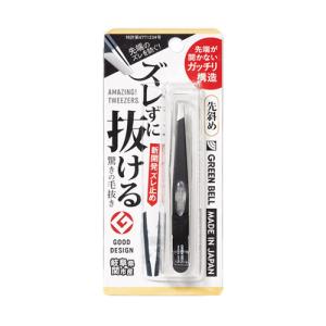 グリーンベル　ズレずに抜ける驚きの毛抜き　先斜め　GT−233　ブラック ハンズ｜hands-net