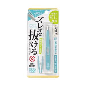 グリーンベル　ズレずに抜ける驚きの毛抜き　先斜め　GT-236　ターコイズ ハンズ｜hands-net